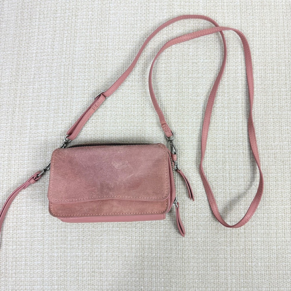 Vera Bradley Pink Leather and Suede Small Crossbody